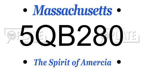 5QB280 Massachusetts License Plate