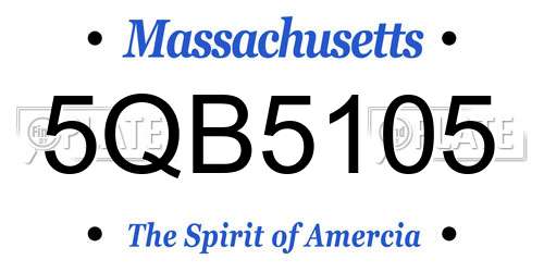 5QB5105 Massachusetts License Plate