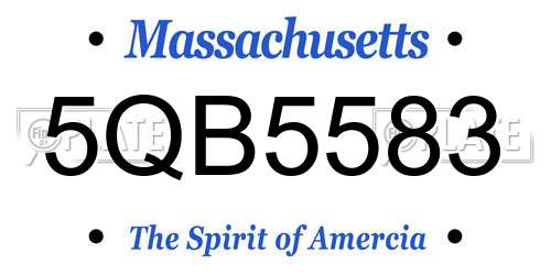 5QB5583 Massachusetts License Plate