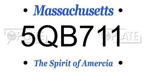 5QB711 Massachusetts License Plate