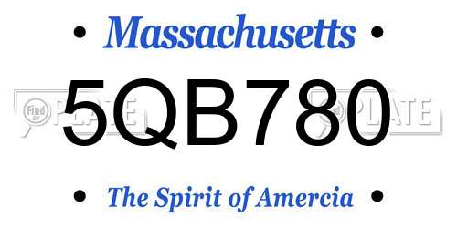 5QB780 Massachusetts License Plate