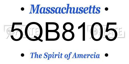 5QB8105 Massachusetts License Plate