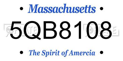 5QB8108 Massachusetts License Plate