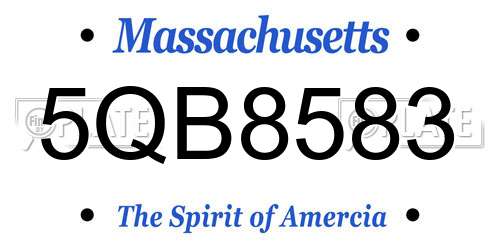 5QB8583 Massachusetts License Plate