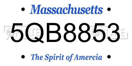 5QB8853 Massachusetts License Plate