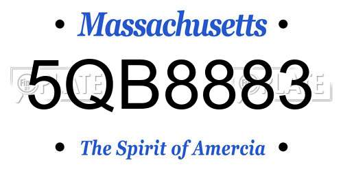 5QB8883 Massachusetts License Plate
