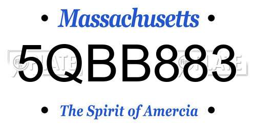 5QBB883 Massachusetts License Plate