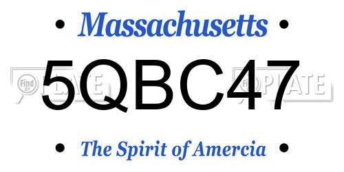 5QBC47 Massachusetts License Plate