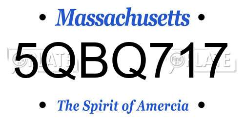 5QBQ717 Massachusetts License Plate