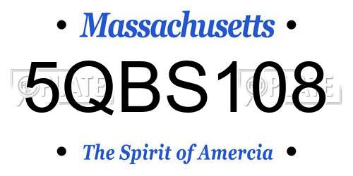 5QBS108 Massachusetts License Plate
