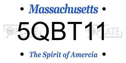 5QBT11 Massachusetts License Plate