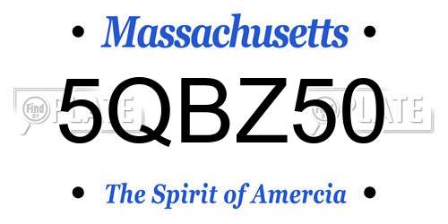 5QBZ50 Massachusetts License Plate