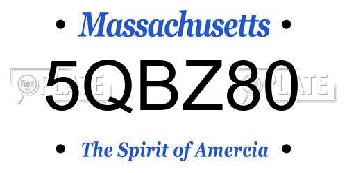5QBZ80 Massachusetts License Plate