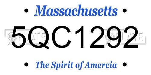5QC1292 Massachusetts License Plate