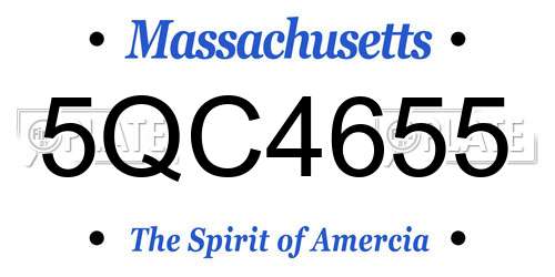 5QC4655 Massachusetts License Plate
