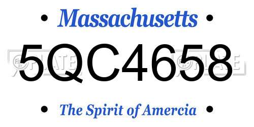 5QC4658 Massachusetts License Plate