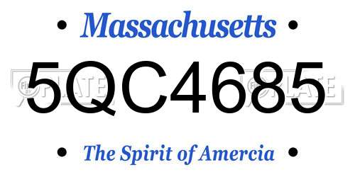 5QC4685 Massachusetts License Plate
