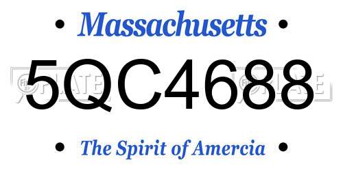 5QC4688 Massachusetts License Plate