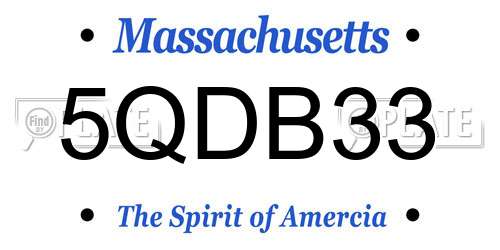 5QDB33 Massachusetts License Plate