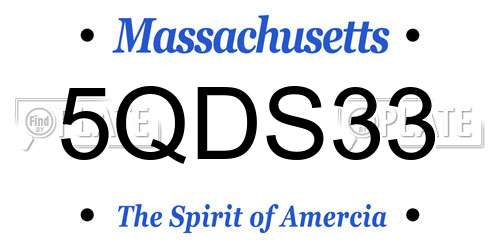 5QDS33 Massachusetts License Plate