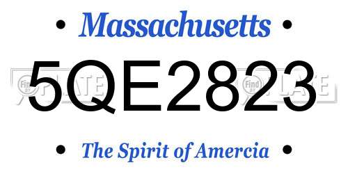 5QE2823 Massachusetts License Plate