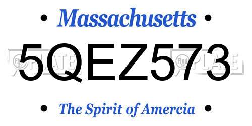 5QEZ573 Massachusetts License Plate