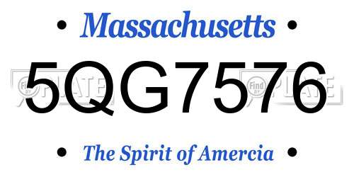 5QG7576 Massachusetts License Plate