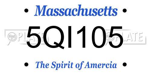 5QI105 Massachusetts License Plate