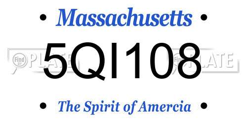 5QI108 Massachusetts License Plate