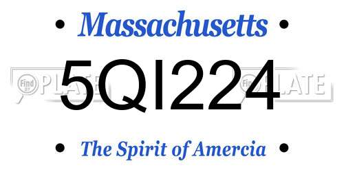 5QI224 Massachusetts License Plate