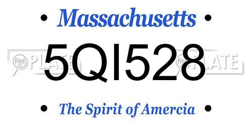5QI528 Massachusetts License Plate