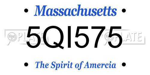 5QI575 Massachusetts License Plate