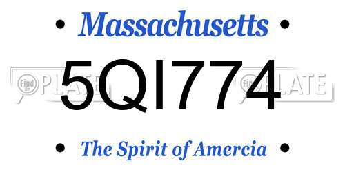5QI774 Massachusetts License Plate