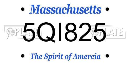 5QI825 Massachusetts License Plate