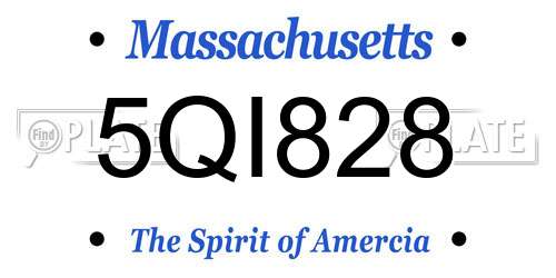 5QI828 Massachusetts License Plate
