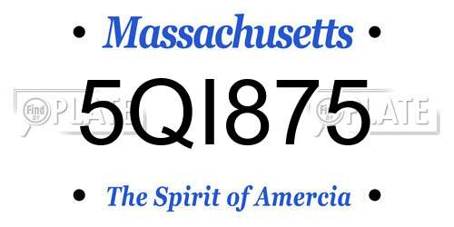 5QI875 Massachusetts License Plate