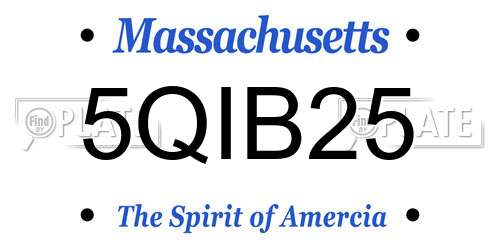 5QIB25 Massachusetts License Plate