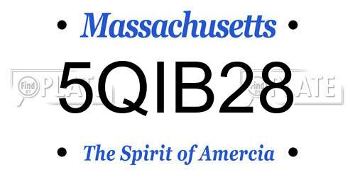 5QIB28 Massachusetts License Plate