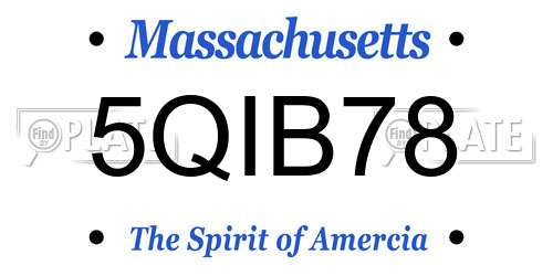 5QIB78 Massachusetts License Plate