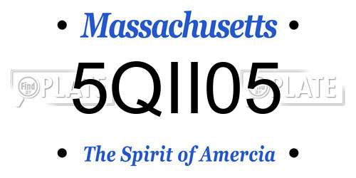 5QII05 Massachusetts License Plate