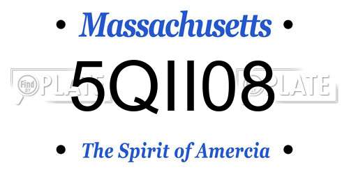5QII08 Massachusetts License Plate