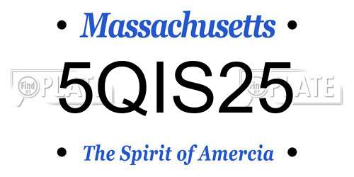 5QIS25 Massachusetts License Plate