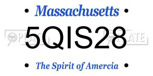 5QIS28 Massachusetts License Plate