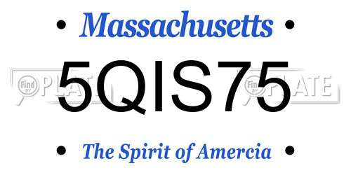 5QIS75 Massachusetts License Plate