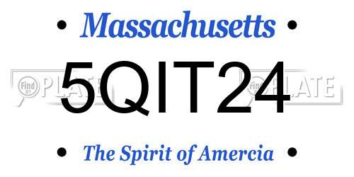 5QIT24 Massachusetts License Plate