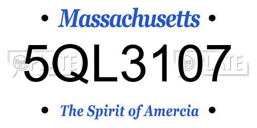 5QL3107 Massachusetts License Plate