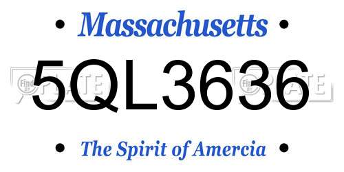 5QL3636 Massachusetts License Plate