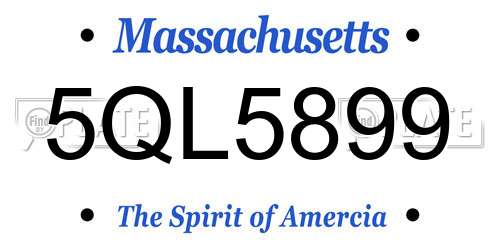 5QL5899 Massachusetts License Plate
