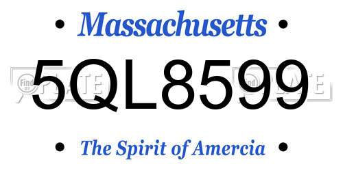 5QL8599 Massachusetts License Plate