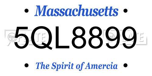 5QL8899 Massachusetts License Plate